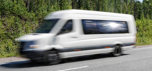 Van with motion blur